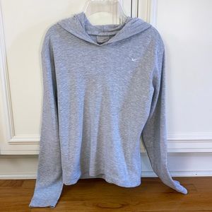 Womens Nike grey heather pullover hoodie.